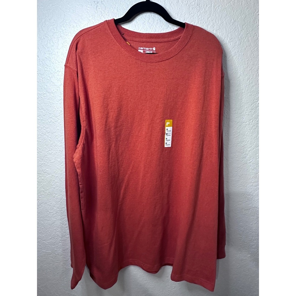Carhartt Mens Loose Fit Heavyweight Long Sleeve T-Shirt XL Burnt Orange NWT